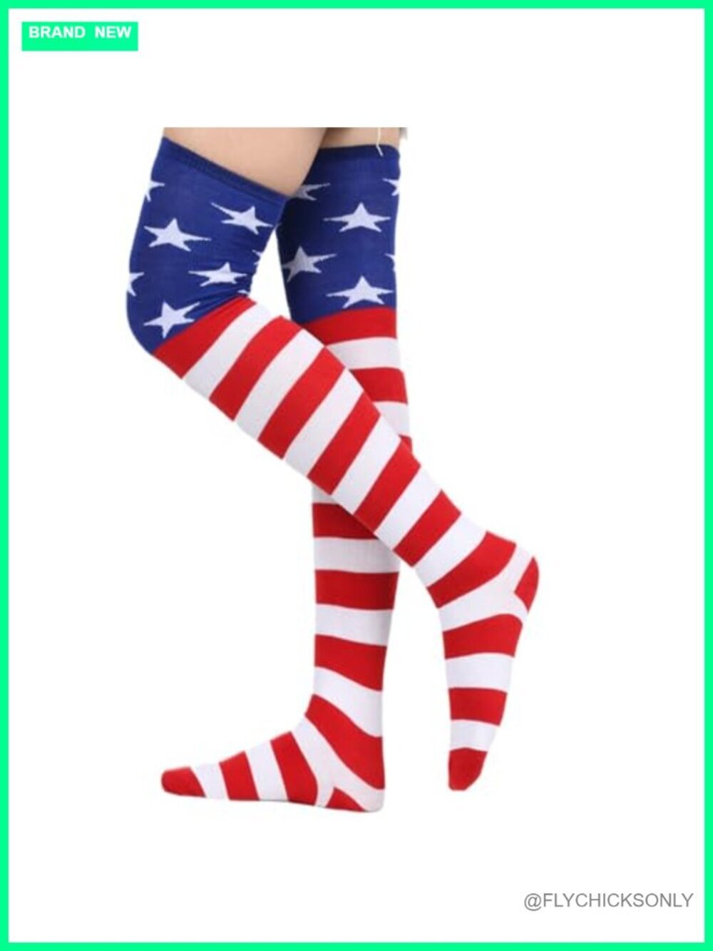 Over the Knee Thigh High Socks Striped Novelty Socks Size 4-8
